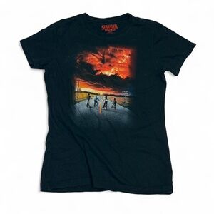 Stranger things Black Graphic Tee